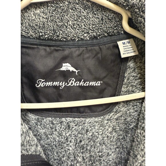 Tommy Bahama Men’s Size Medium Gray Lush Fleece Vest Full Zip Casual - Picture 4 of 6
